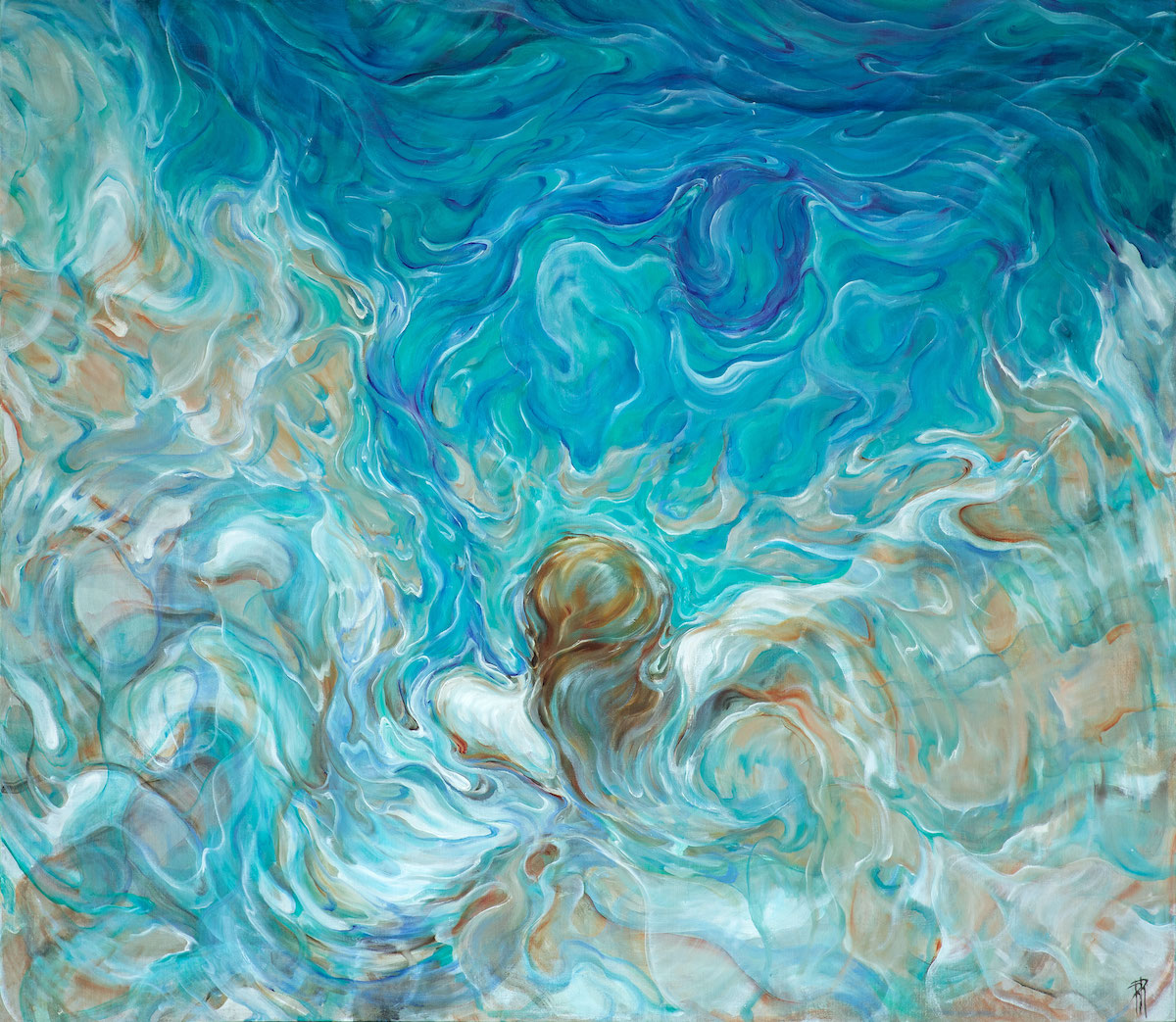 L'occhio dell 'oceano, olio su tela, 130 x 150 cm, 2019